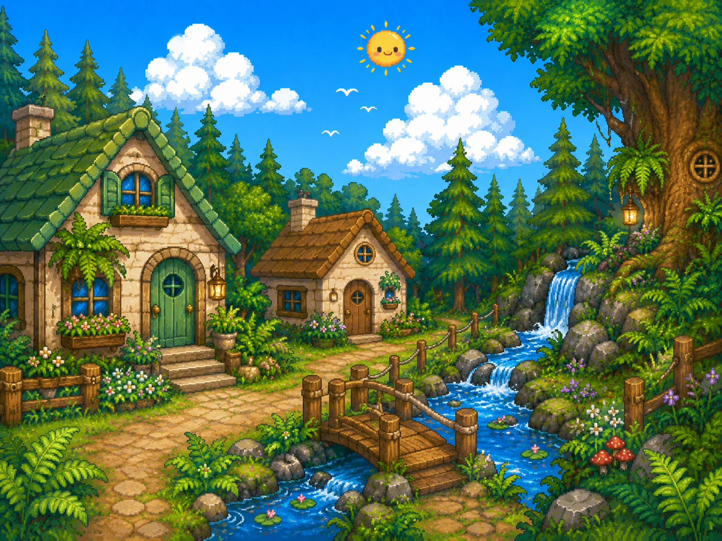 Fernhollow — a cosy forest cottage beside a little stream